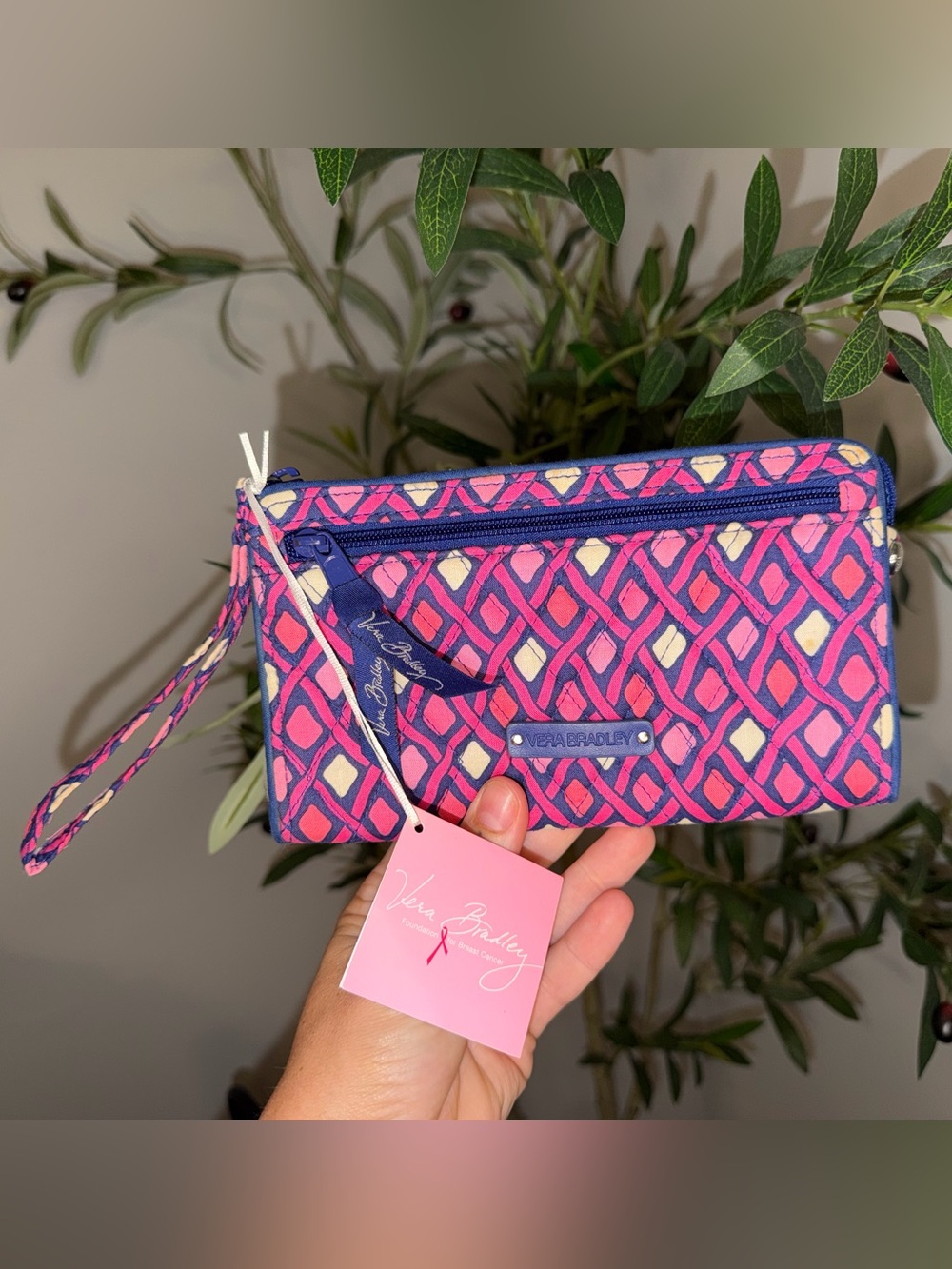 Vera Bradley Quilted Wristlet- Breast Cancer edition